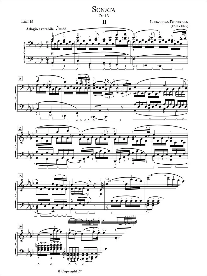 Sonata in C Minor, Op. 13 (2nd mvt) - Beethoven