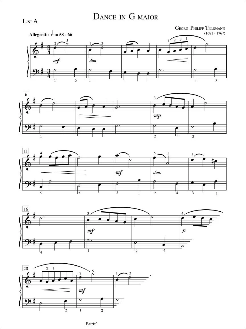 Dance in G Major - Telemann