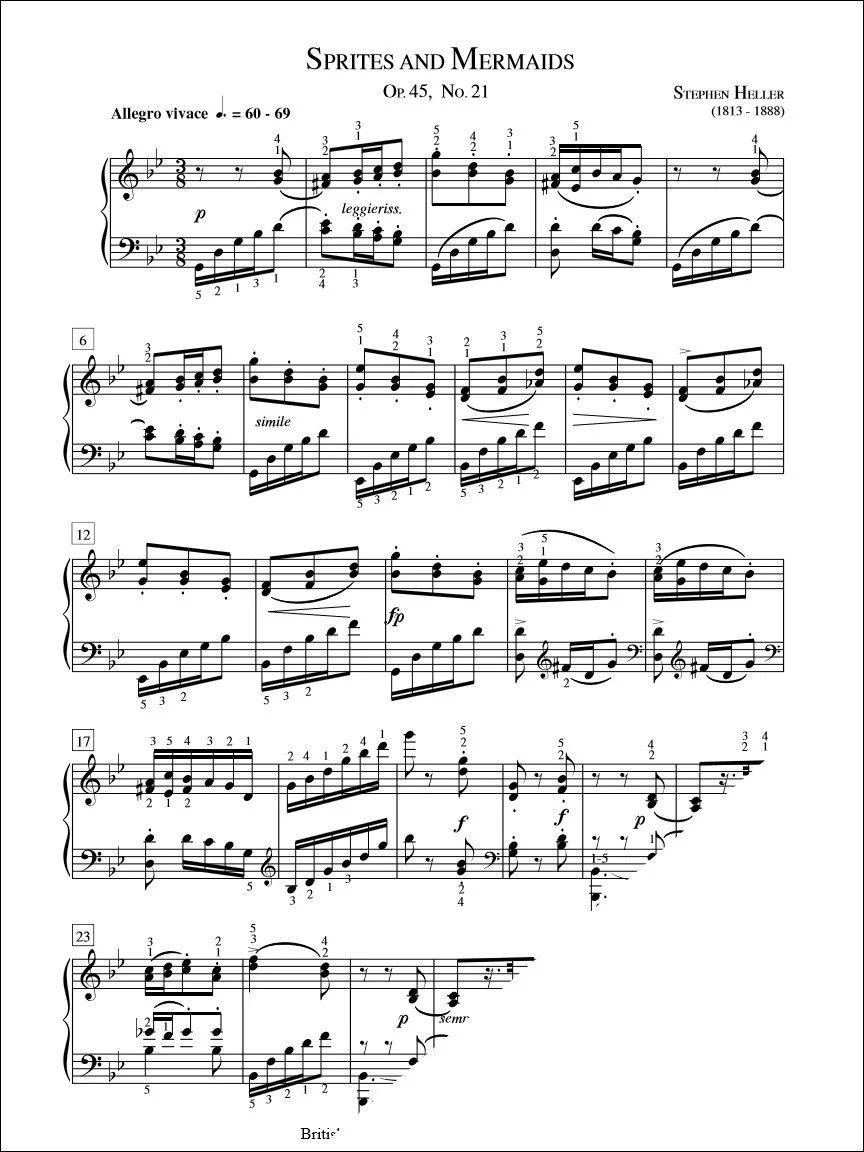 Sprites and Mermaids (Op. 45 No. 21) - Heller