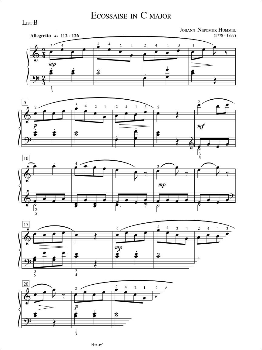 Ecossaise in C Major - Hummel