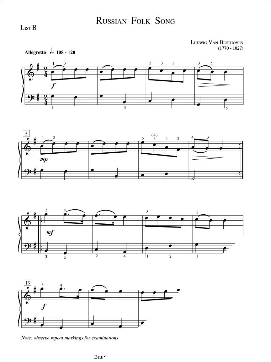 Russian Folk Song - Beethoven