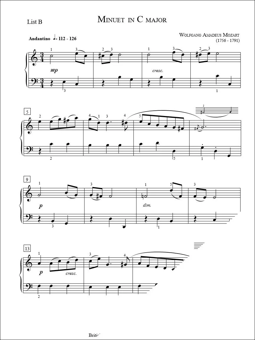 Minuet in C Major - W.A. Mozart