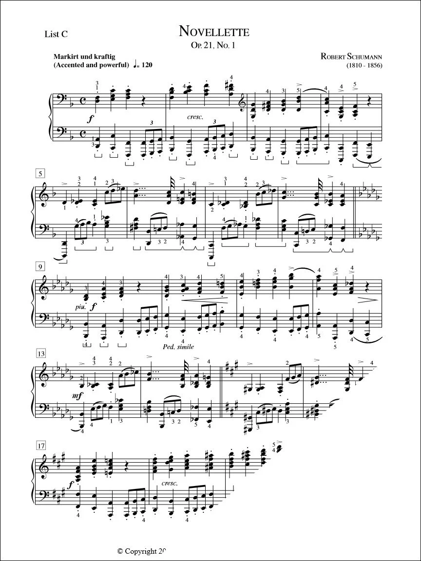 Novellette (Op. 21 No. 1) - Schumann