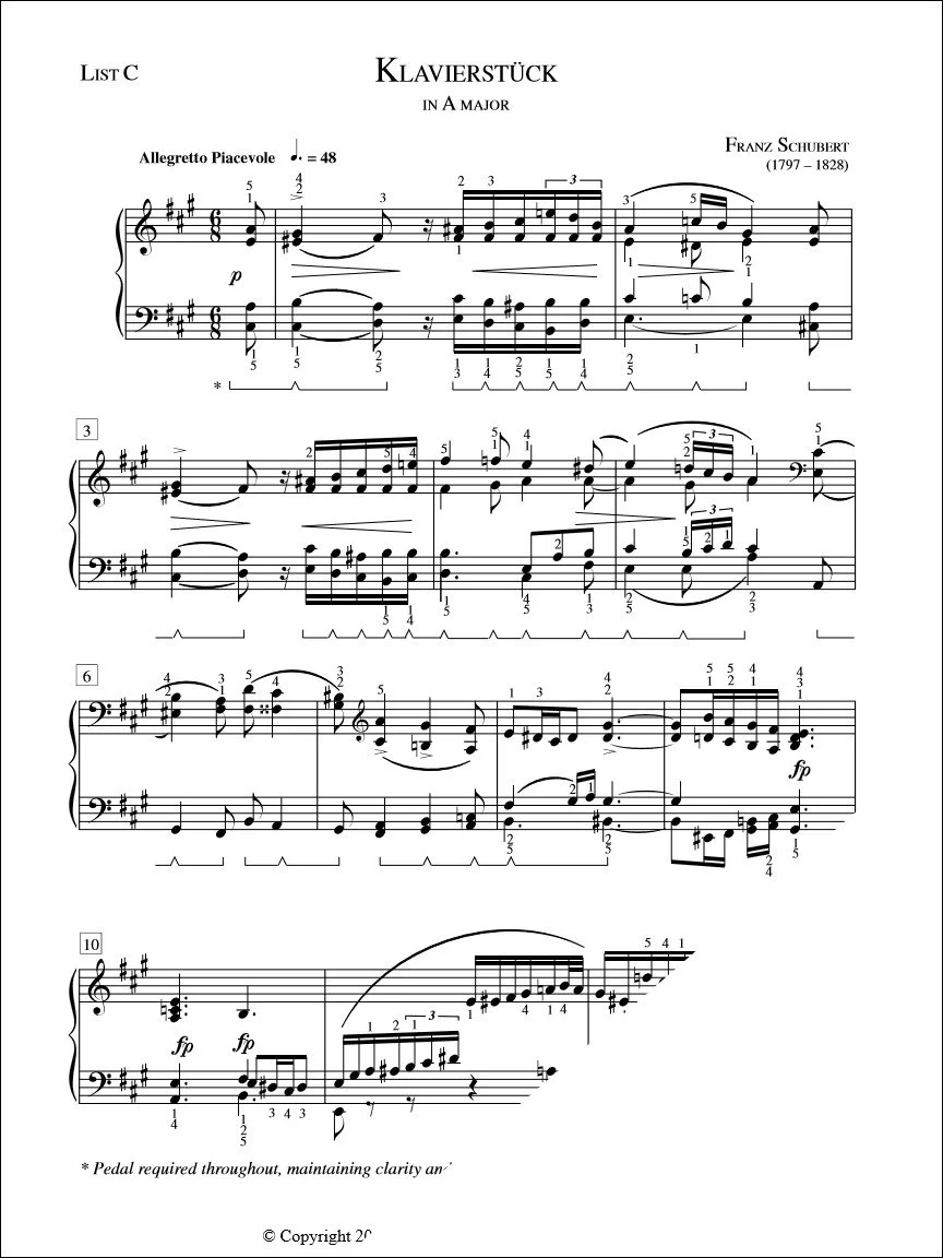 Klavierstuck in A Major - Schubert