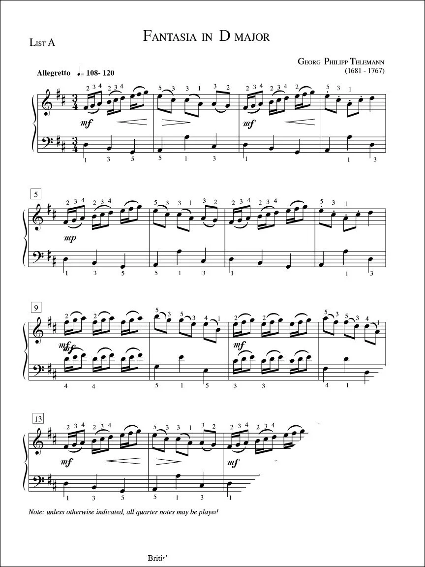Fantasia in D Major - Telemann