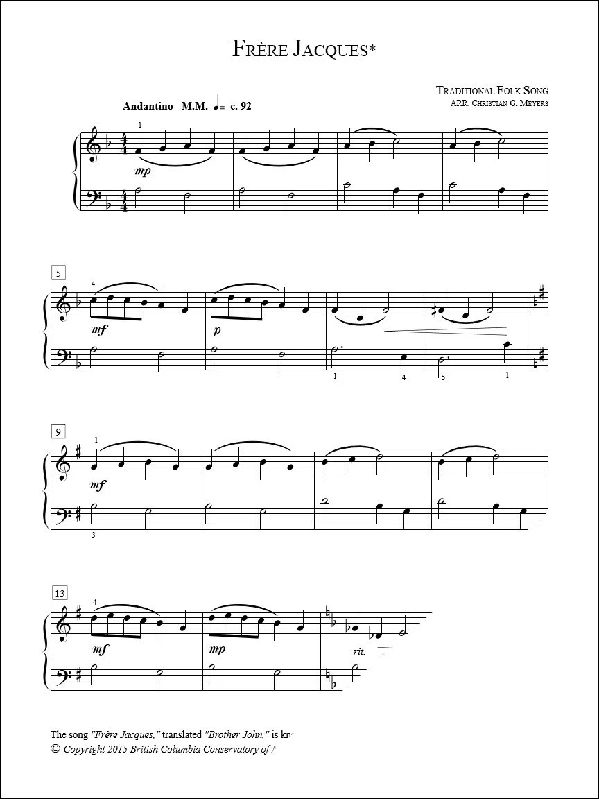 Frere Jacques - Arr. Meyers