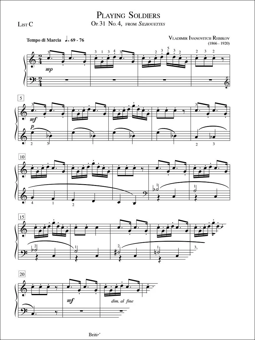 Playing Soldiers - Rebikov