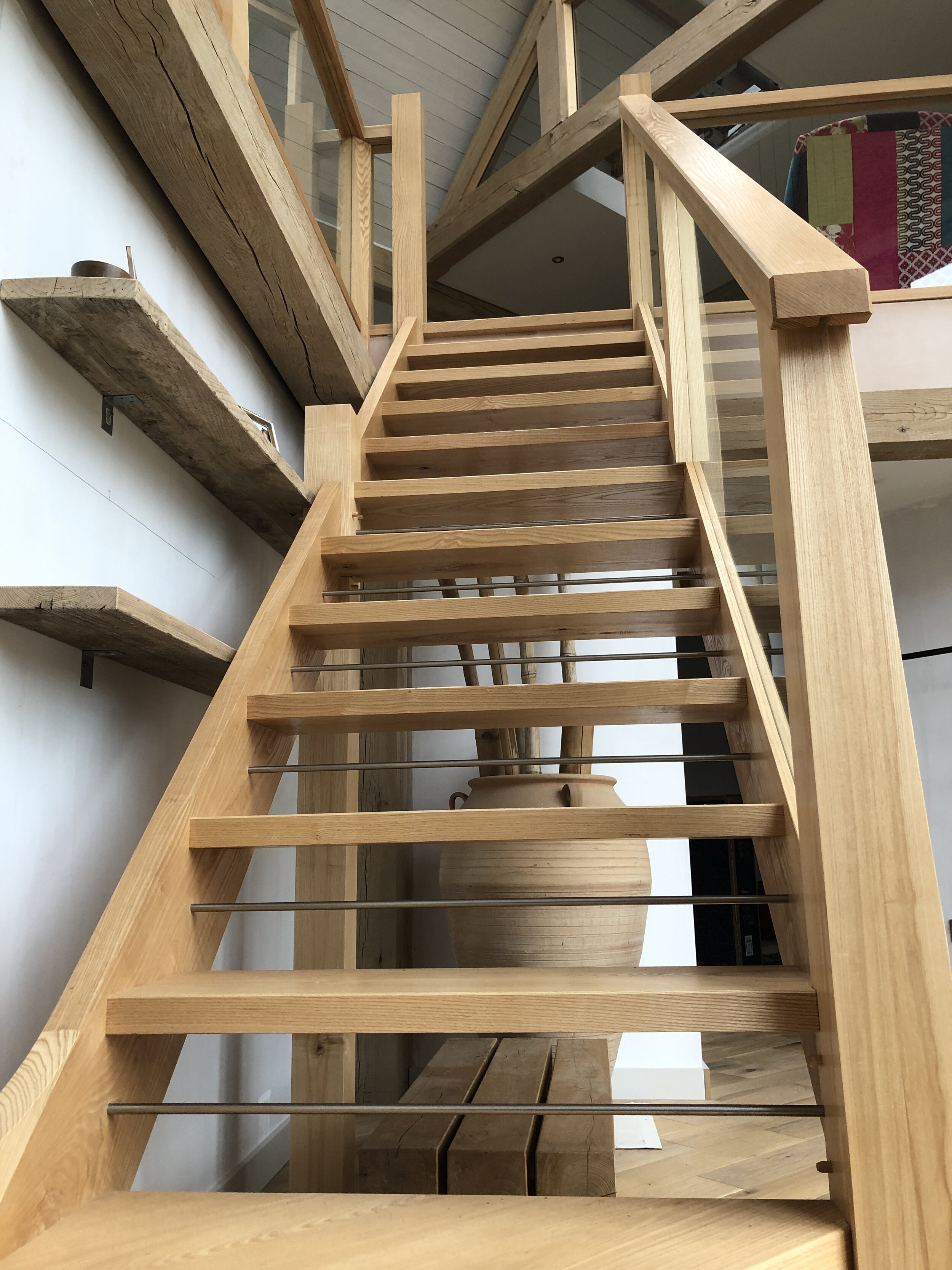 High quality joinery Ash and steel staircase