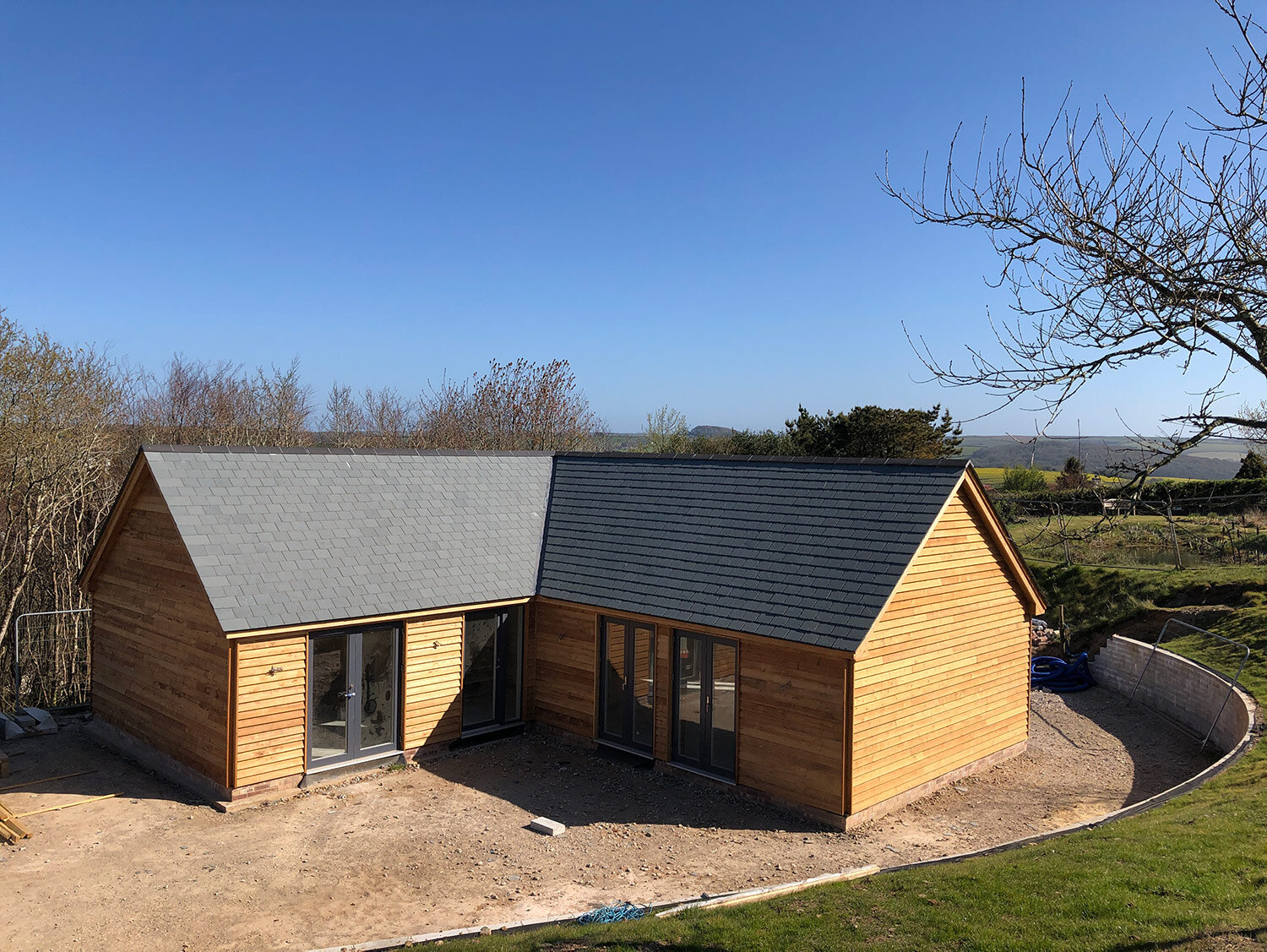 New Oak framed building with Larch cladding