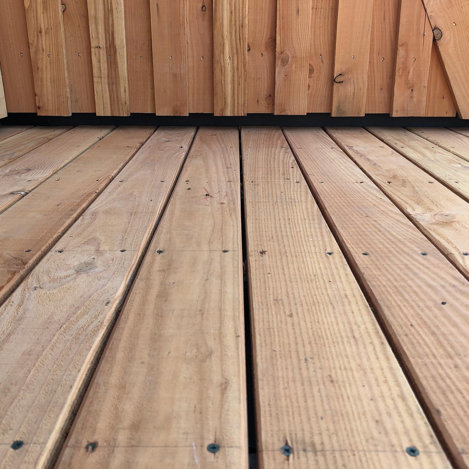 Detail of timber decking and cladding