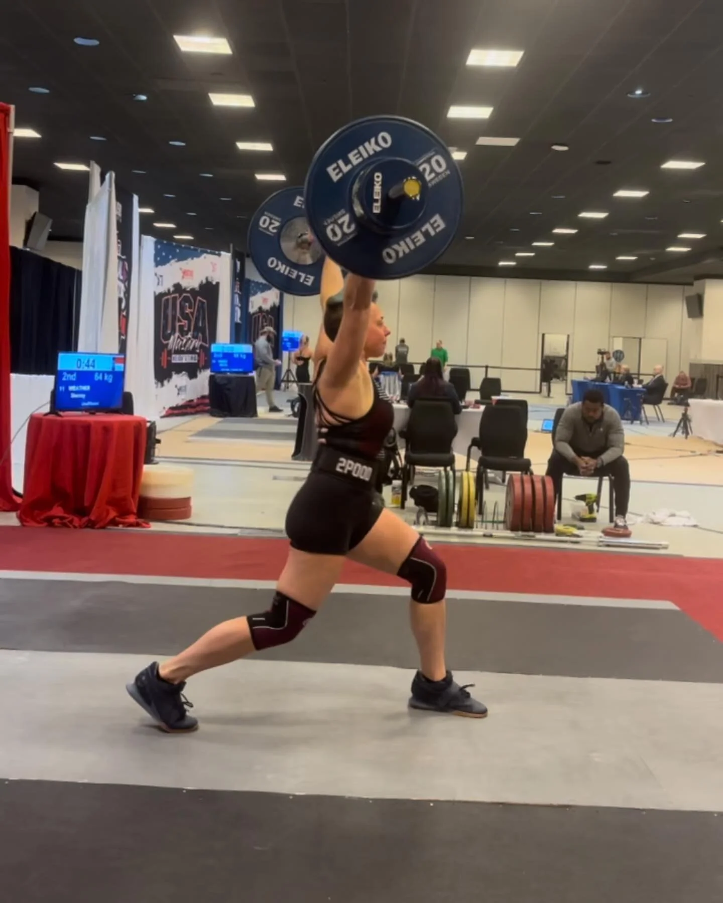 One last Nationals post, because this cue is something I&rsquo;ll carry into the next training block and next meet. Turn your sound on and swipe ➡️ for two views of the most confident of the six lifts, which was the second C&amp;J. (Side video credit