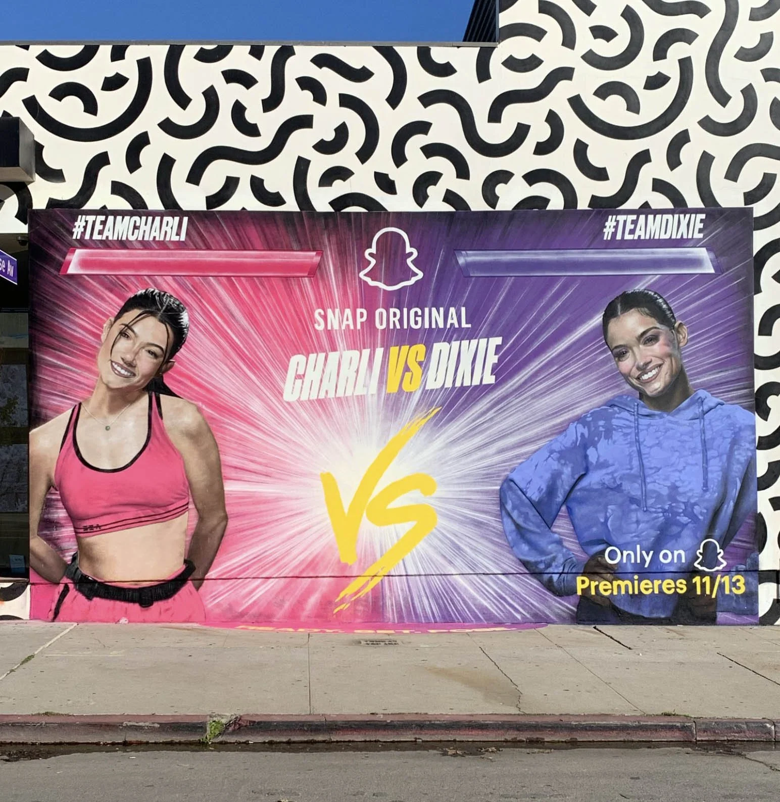 Charli vs Dixie Snapchat Mural Melrose.jpg