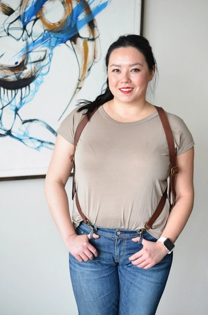  Cross Body Suspenders  Oil tanned leather with antique brass finished hardware 