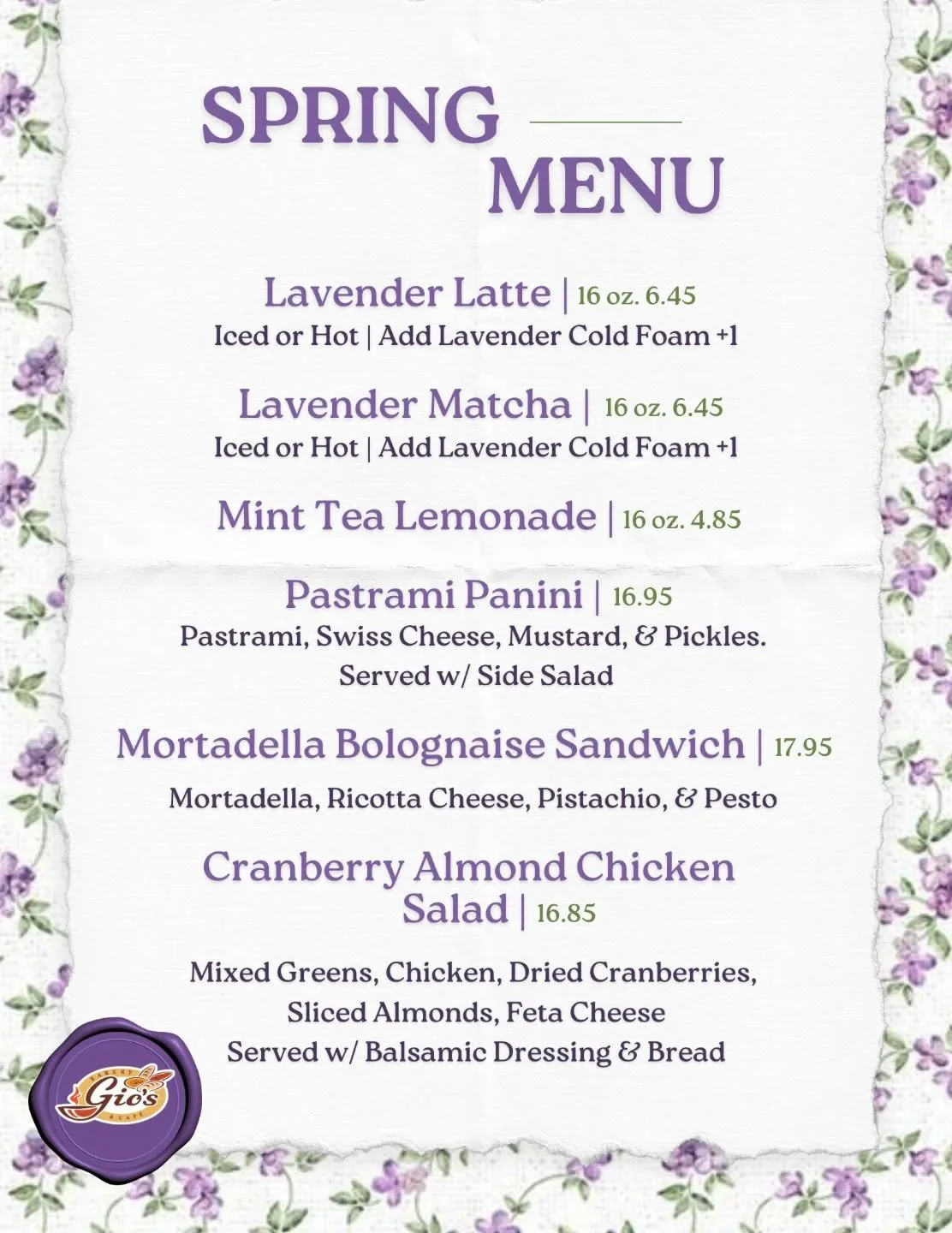Lavender is taking over this Spring Menu and we're honestly not mad about it!💐
You asked for more matcha, more lattes, more delicious sandwiches and salads and we just couldn't say no!
We bring you this season's menu, and you should NOT miss it beca