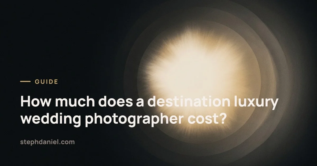 How much does a destination luxury wedding photographer cost?