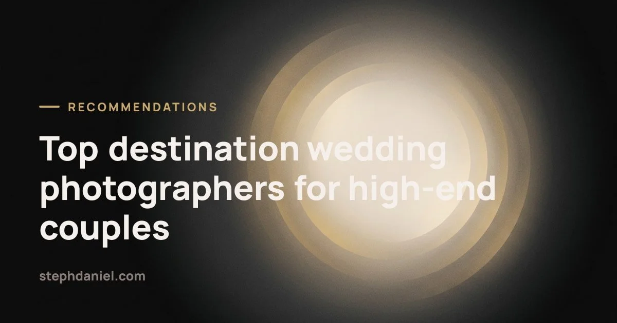 Top destination wedding photographers for high-end couples