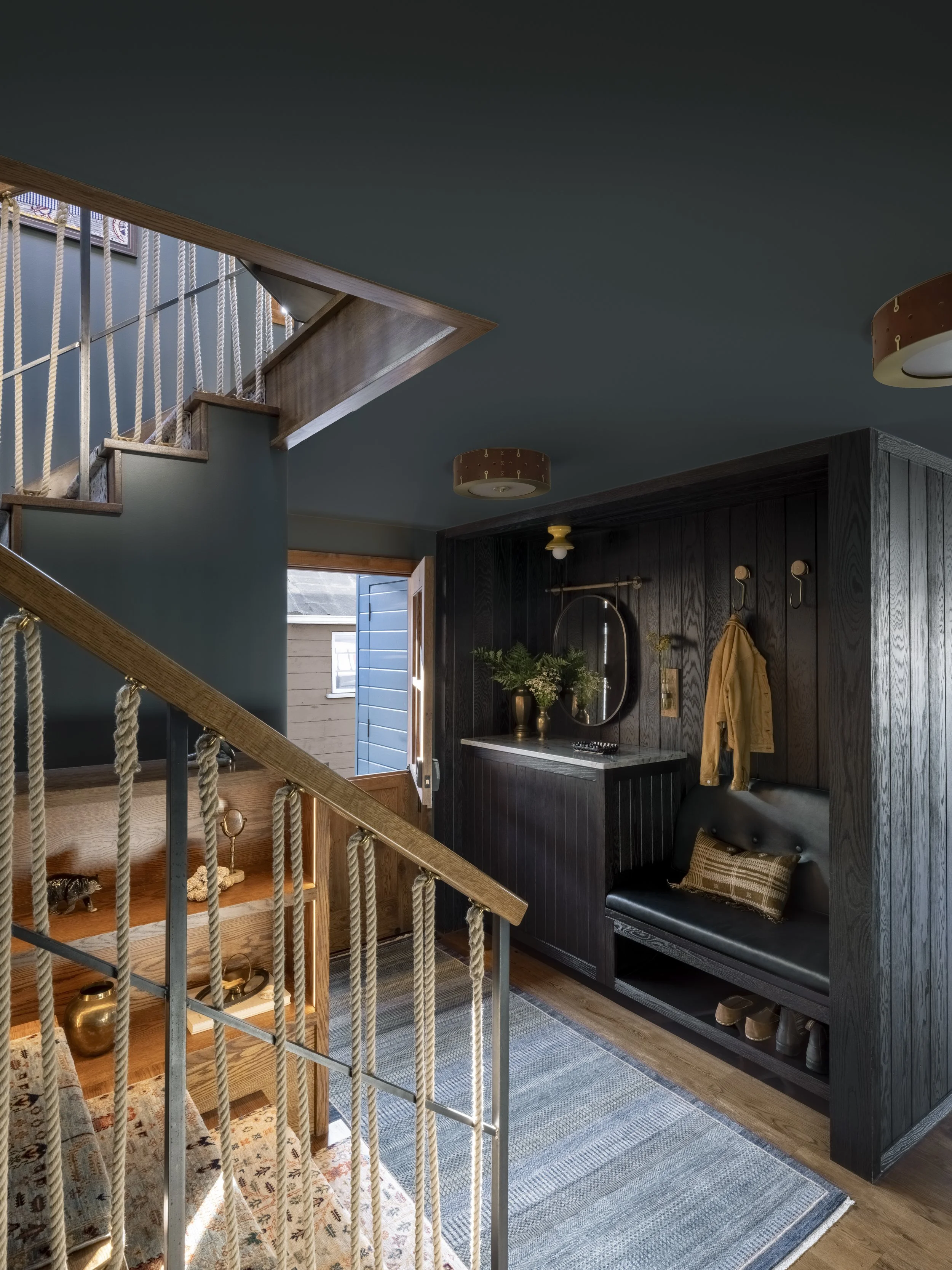 Nesika Chuck Floating Home | Seattle, WA

Custom stair with wood handrail and patterned tile flooring reflecting craftsmanship and distinctive floating home character.