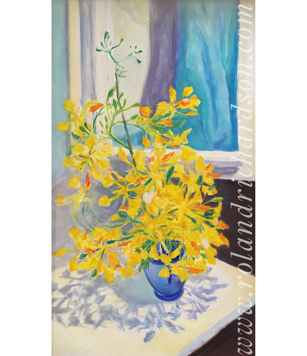 Flamboyant Bouquet in Yellow with Red Tips-wm.JPG