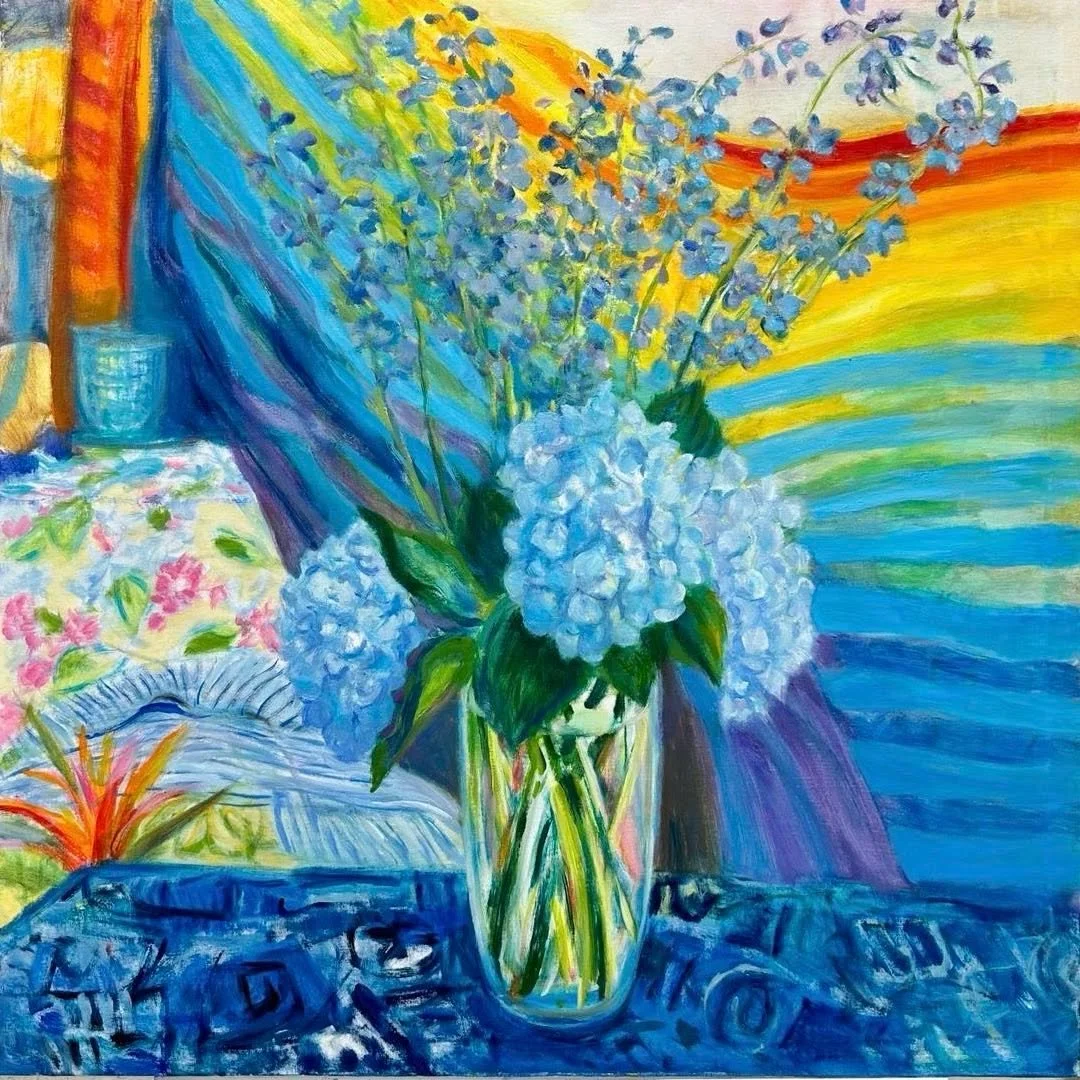 &ldquo;Rhapsody in Blue&rdquo; March 2024 Sir Roland Richardson&rsquo;s Passion for Hydrangea, Delphinium and the Rainbow in Harmony. #blue #stmartin #sintmaarten #belmond #lasamanna #naplesartdistrict #artisansplaza #GeorgeGershwin
