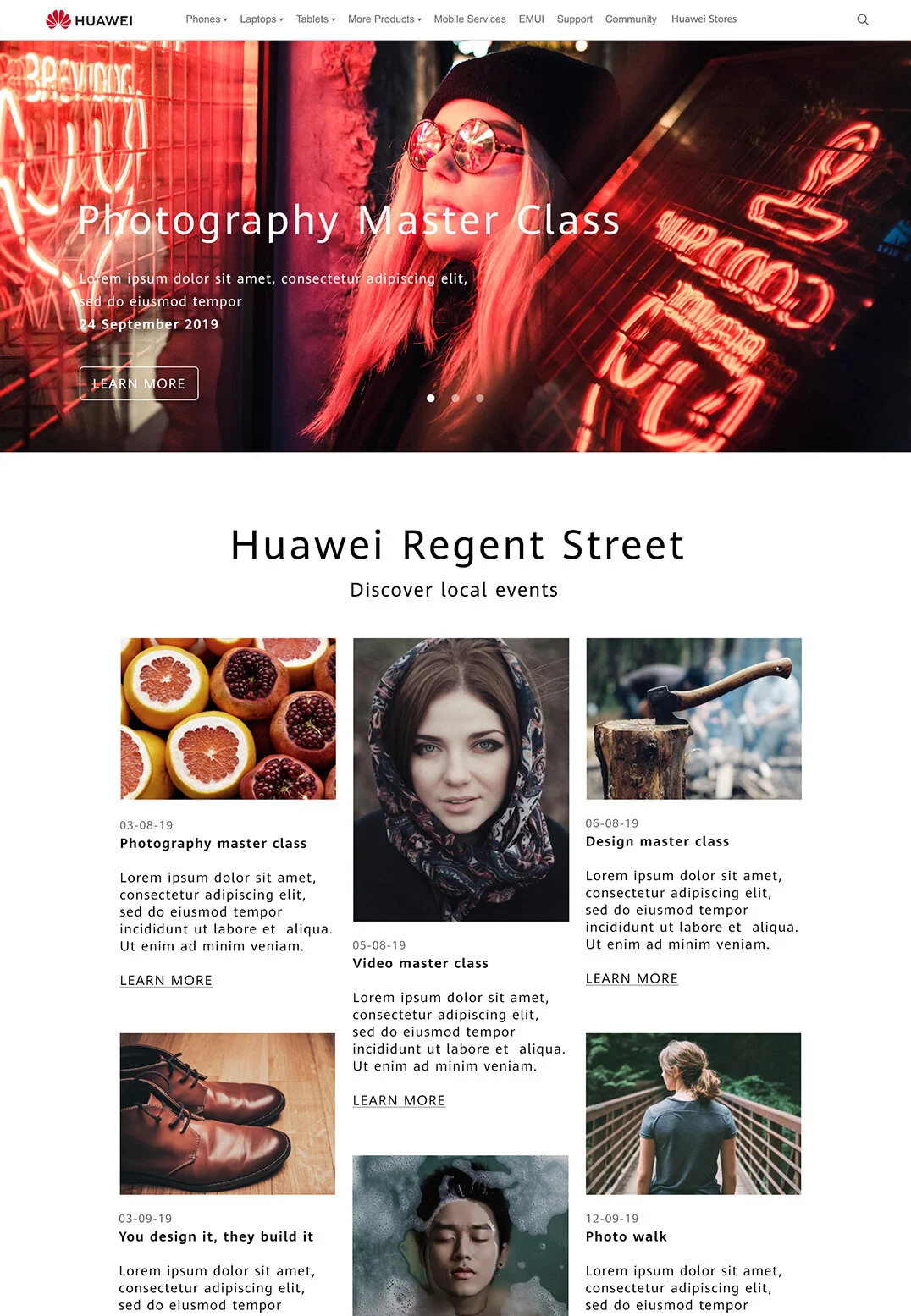 Huawei flagship store campaign page design