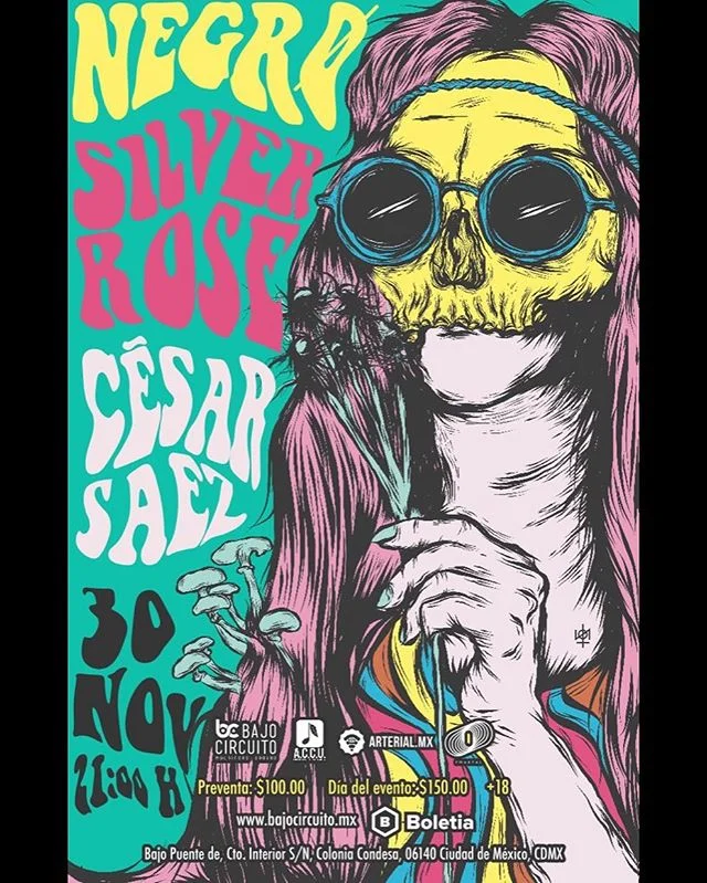 Amigx de CDMX Feliz de anunciar que el Sabado 30 de Noviembre estare tocando full band en @bajocircuito junto a mi querida amiga @silverrosemx y el buen  @negrito__sandia⚡️💗⚡️ pueden Comorar sus boletos de preventa en el link en mi bio. Esperamos ve
