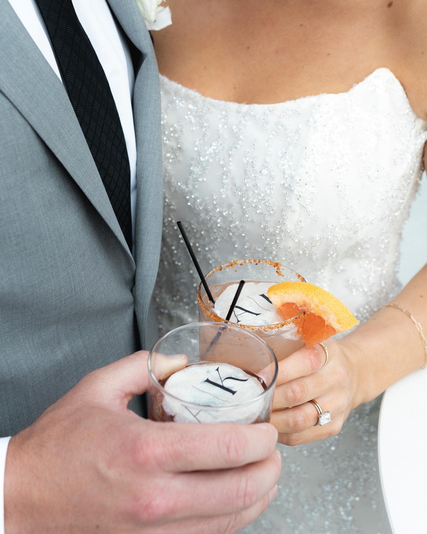 We loved that Andrew and Kiera had cocktail toppers featuring their initials- a tasteful touch that made each sip a little more special for them and their guests. ✨

Venue: @copperroseranch 
Dress: @gl__gala 
Hair &amp; Makeup: @studio117_ 
Florals: 