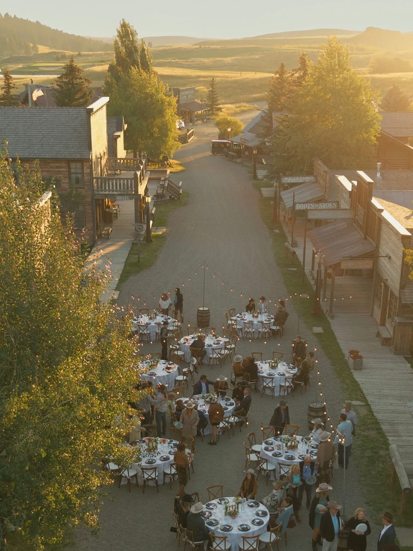 Jordan &amp; Dara&rsquo;s welcome party at @crazymtnranch with custom hats by @yellowstonehatco! Such a sweet way to kick off their wedding weekend. 💛