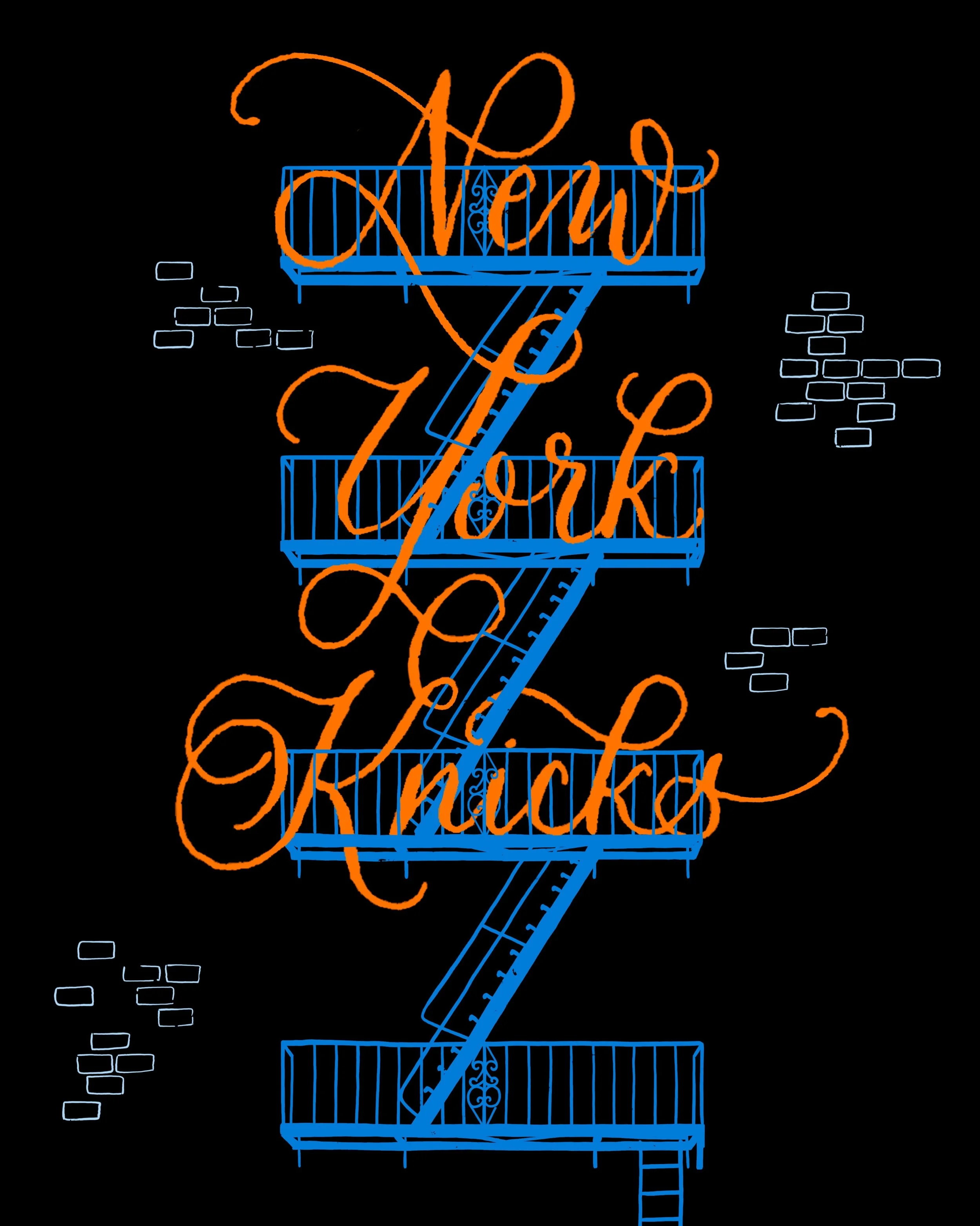 My train is delayed,
My rent is too high,
The whole city&rsquo;s alive, 
Let&rsquo;s go Knicks in five!! 

🎨 Illustrations @theebrockway 
✍🏼 Calligraphy @samteich 

@nyknicks