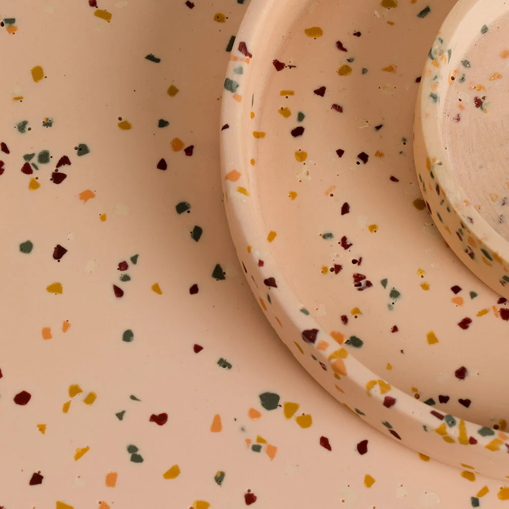 Terrazo trays product photos close up textures