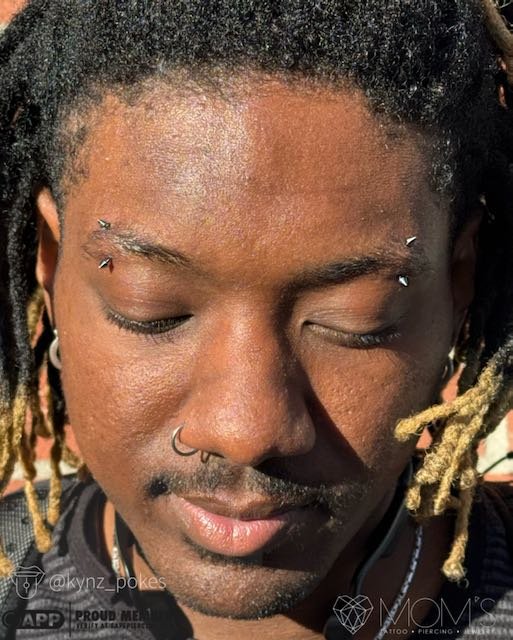 Paired Eyebrow Piercings