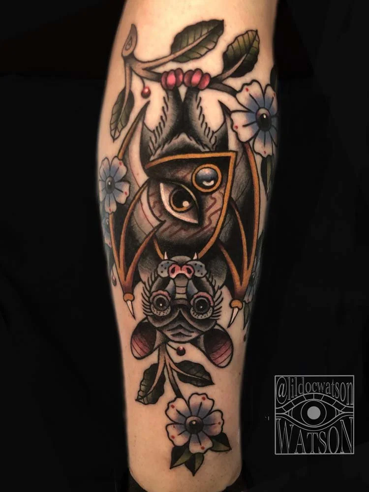 Traditional Bat Tattoo