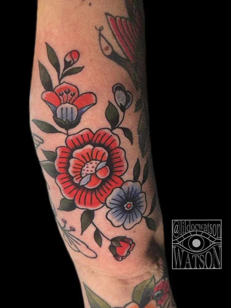 Traditional Flower Tattoo