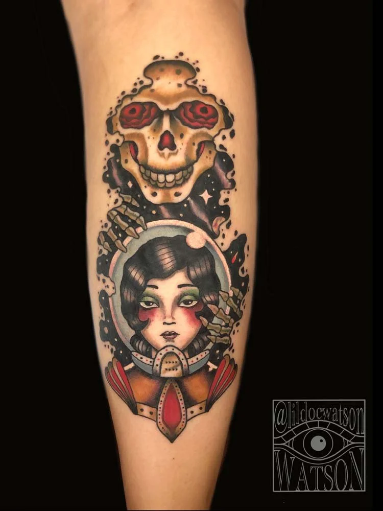 Traditional Sci-fi Death Tattoo