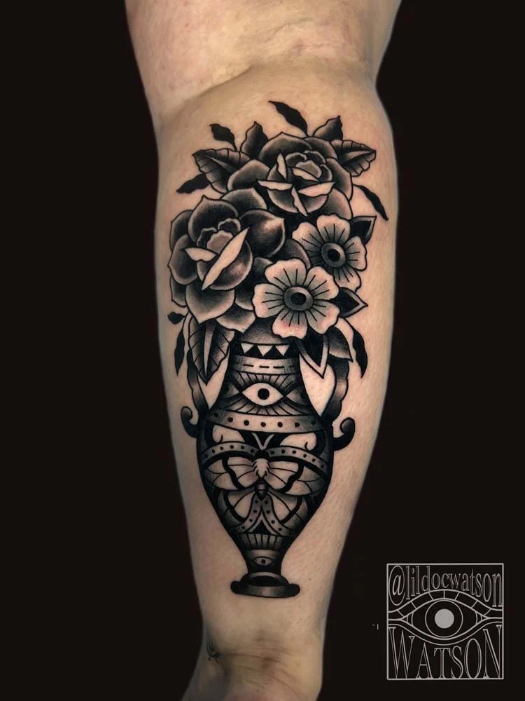 Traditional Vase Tattoo