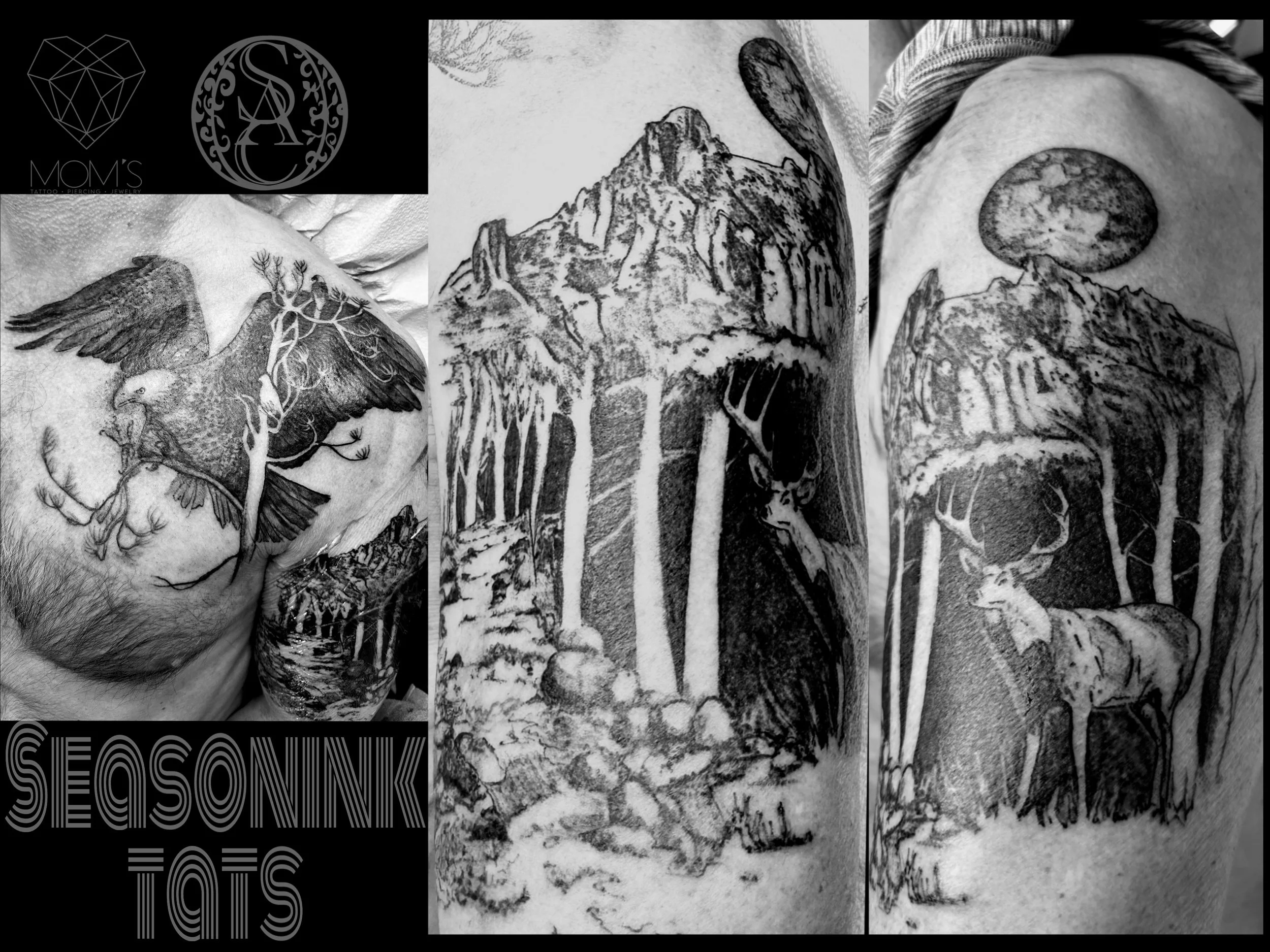 Black and grey nature half sleeve