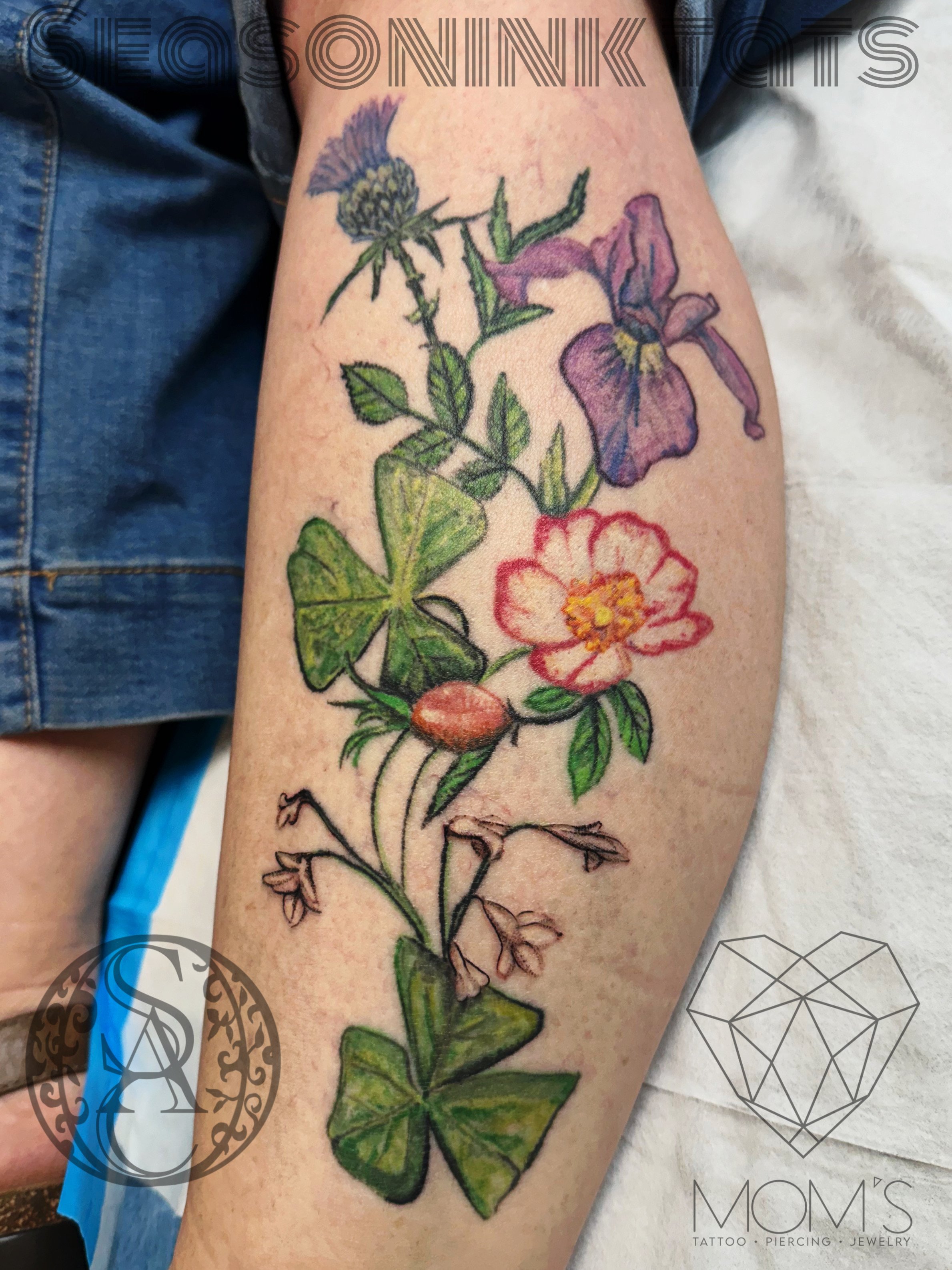 Color floral leg