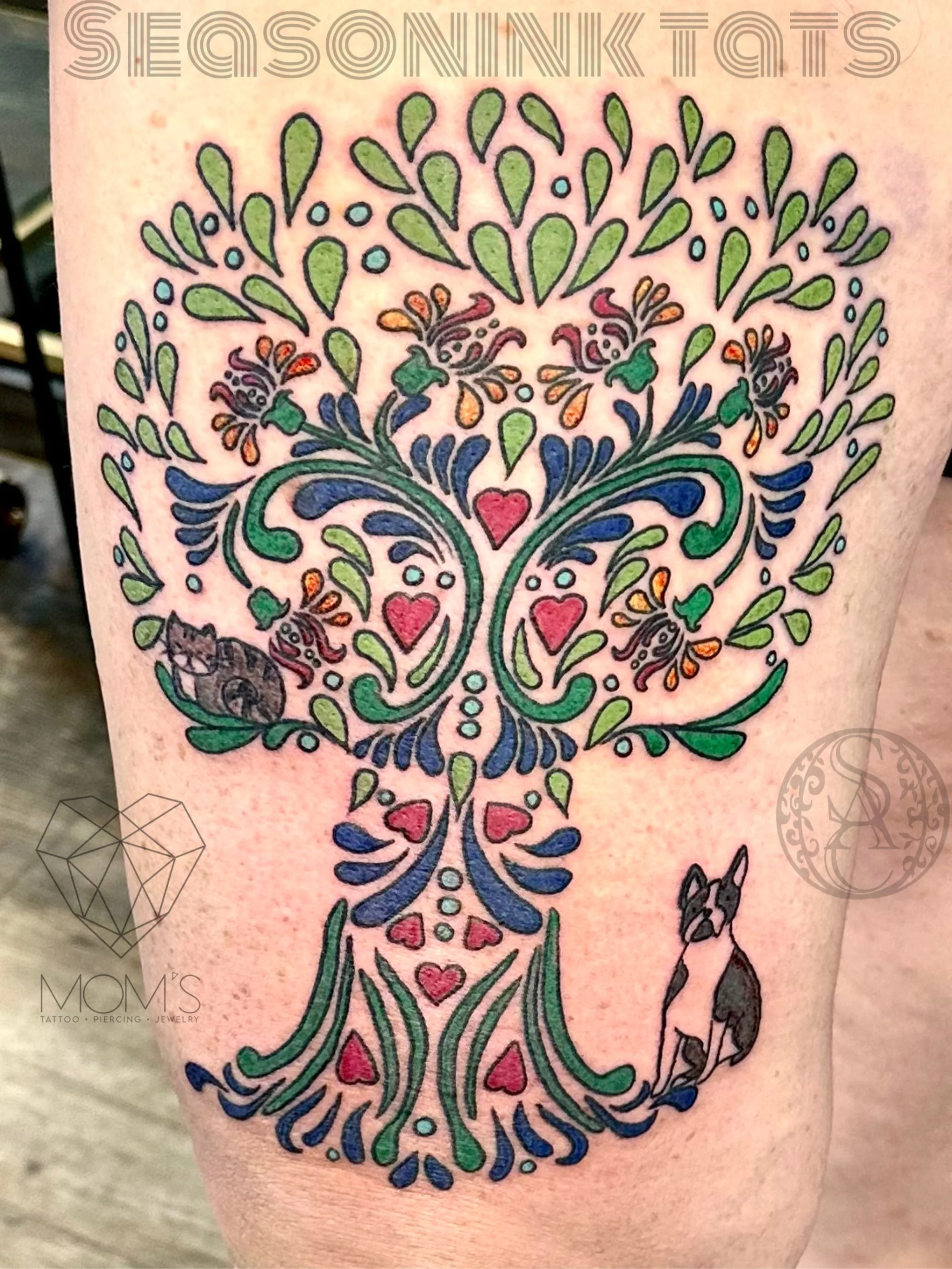 Color folk art tree