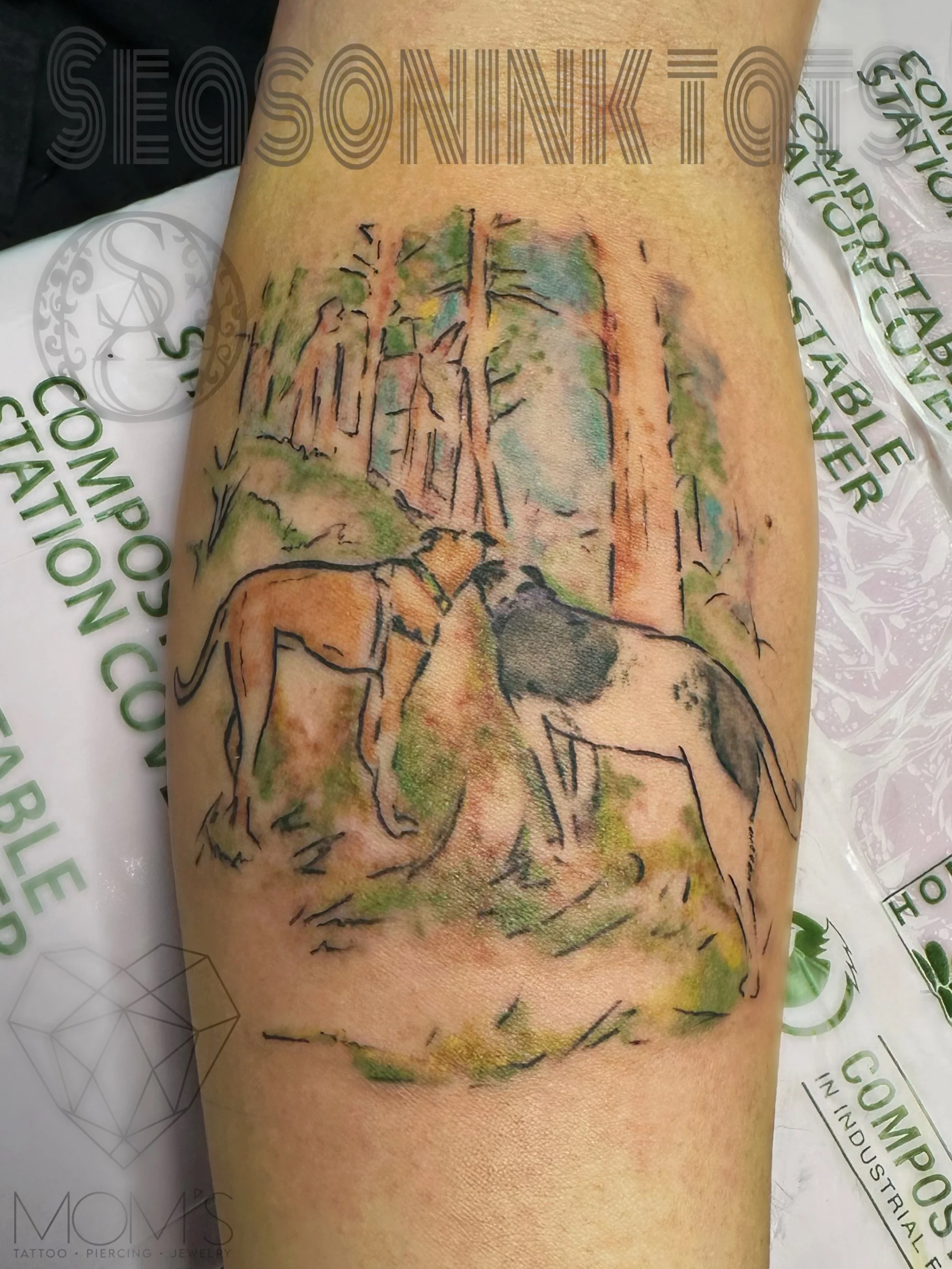 Watercolor nature pet memorial