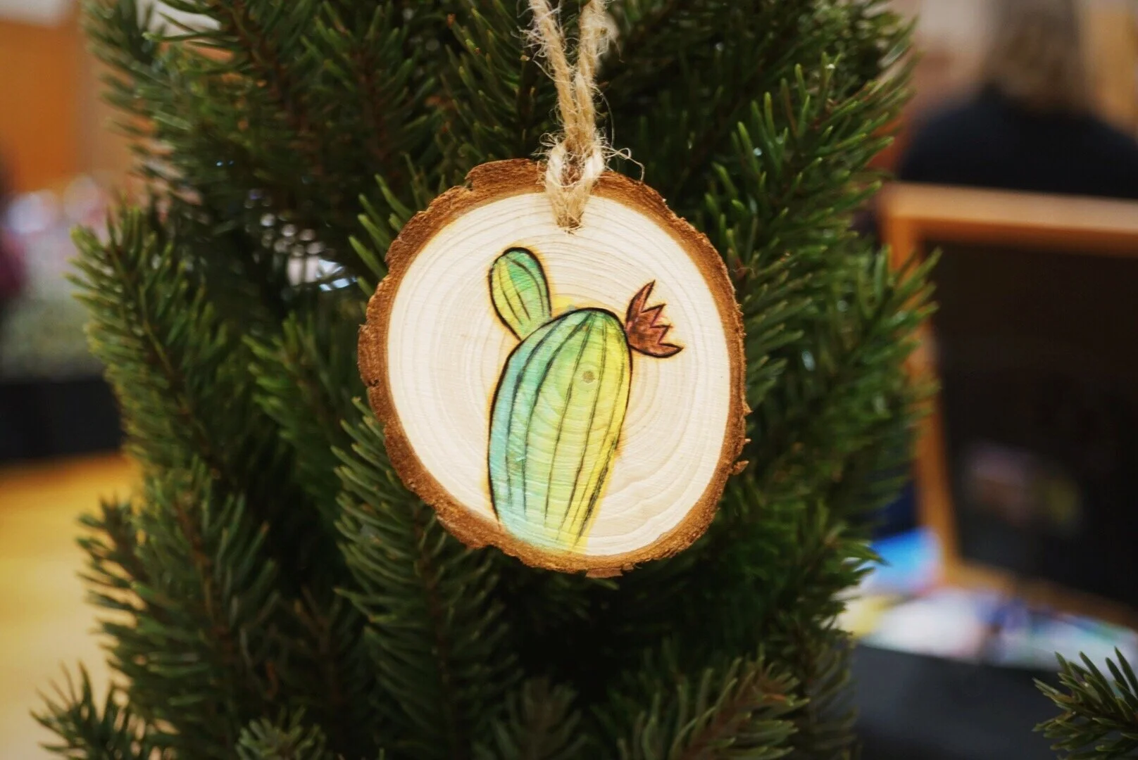 Barrel Cactus Watercolor Ornamnet