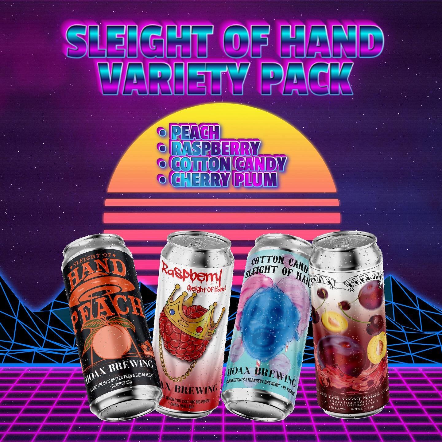 Sleight of hand variety packs now available at @thebeeracks and your local Hoax supplier.
4 great flavors in one package!