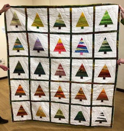 Mimram Raffle Quilt 2, made by members and put together by Michele