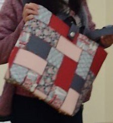 Gillian's bag made with overlocker