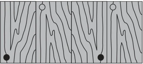 Unsorted veneer arrangement