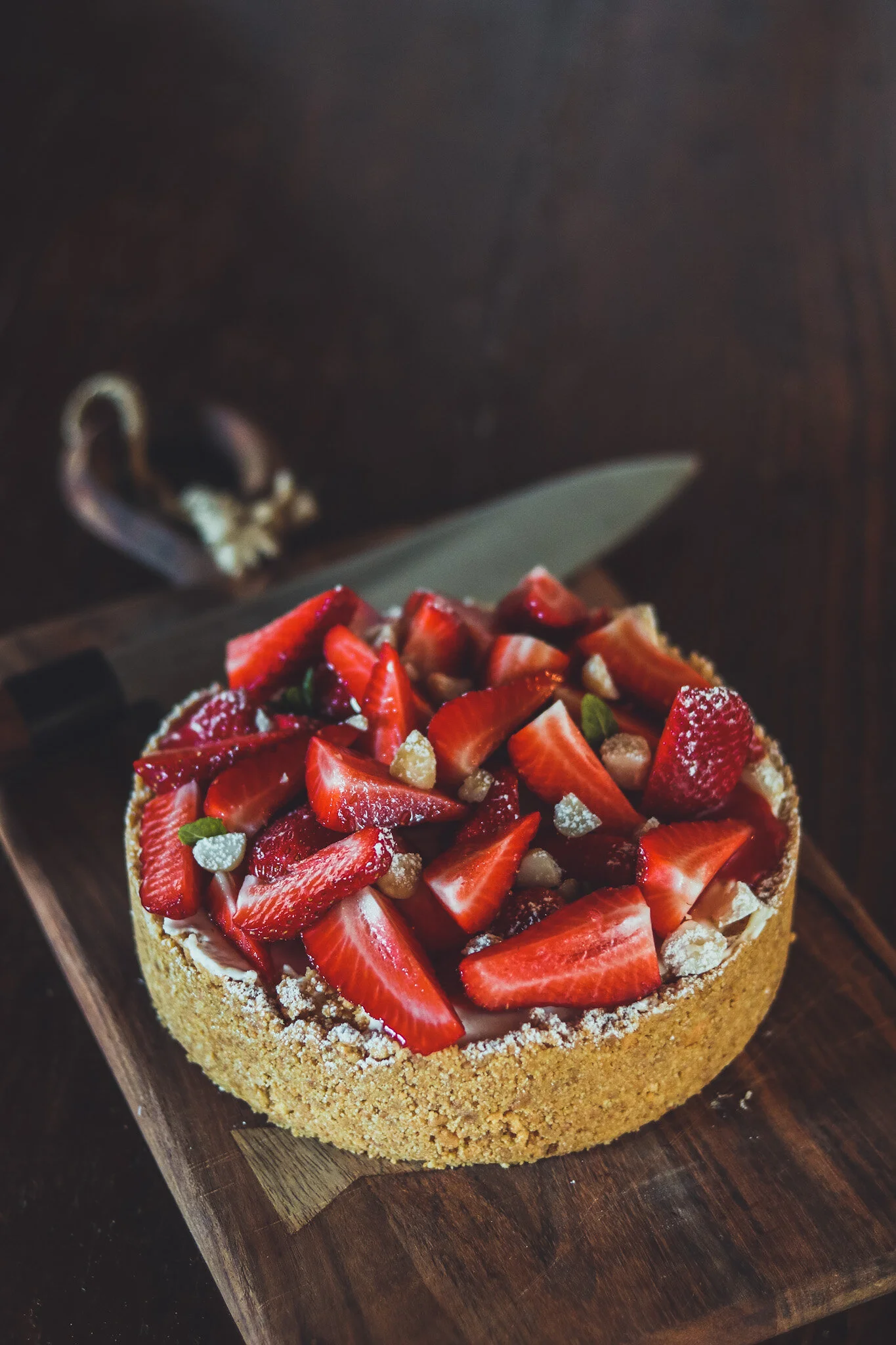 Cheesecake cruda con fragole