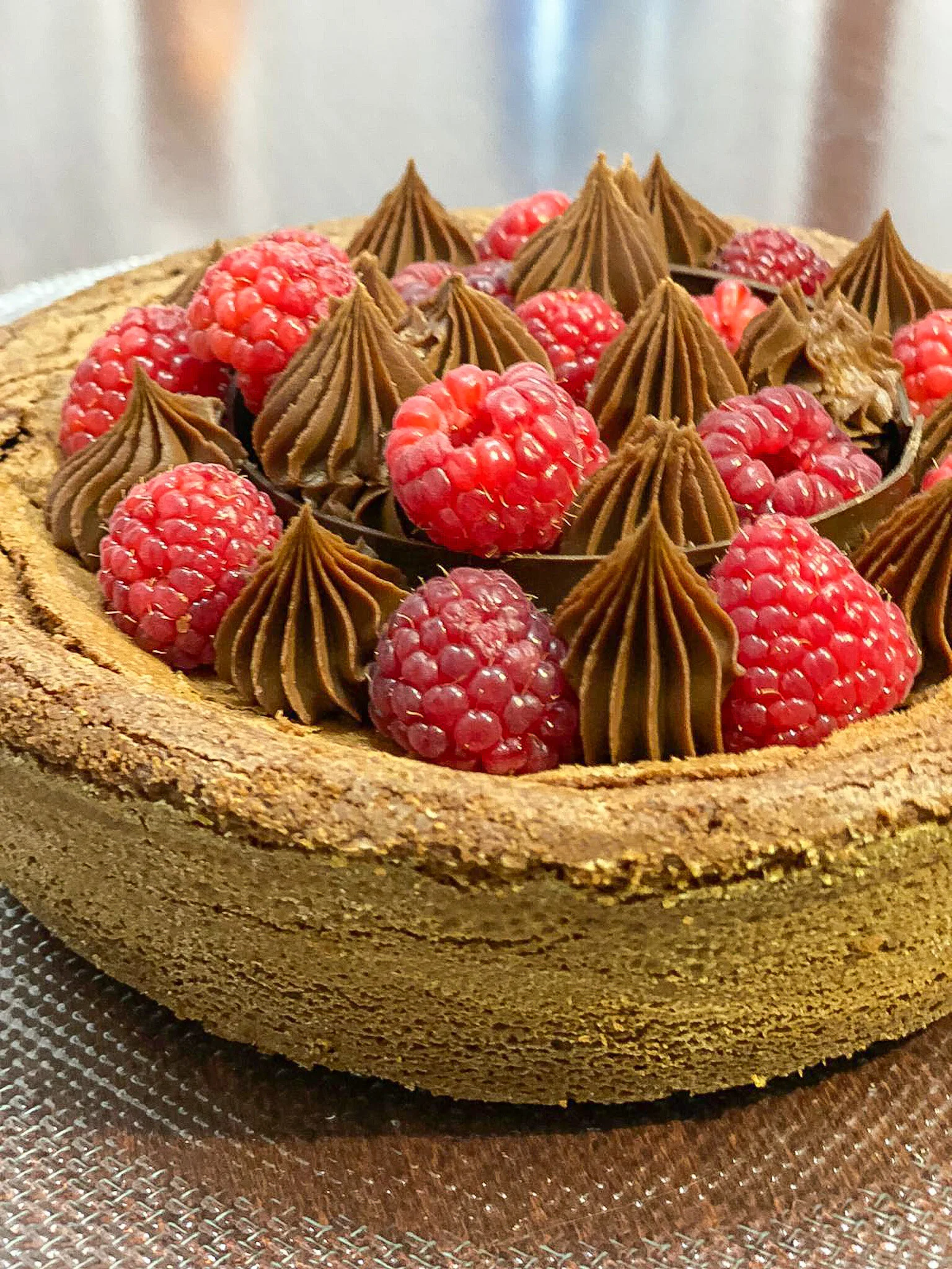 Torta cioccolato e lamponi