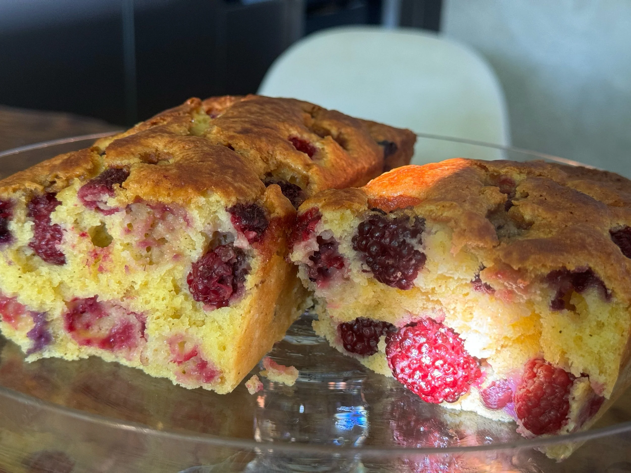 Plumcake alle more e lamponi