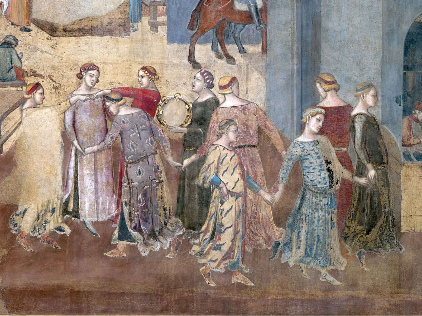 Ambrogio Lorenzetti, Detail Allegory of Good Government, 1338-39.
