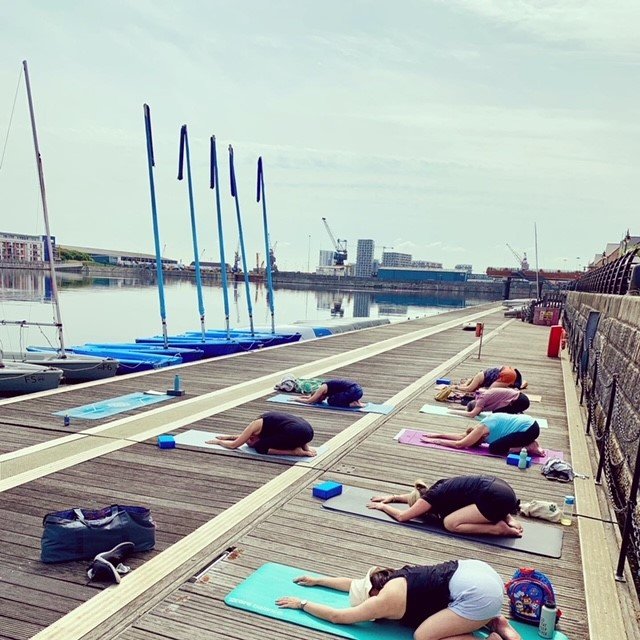 Outdoor yoga at Chatham Medway