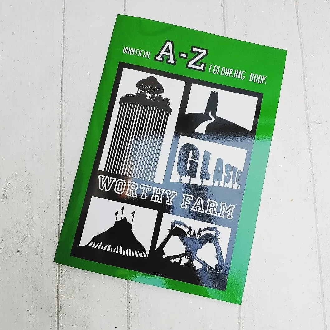 Press : Mik Artistik featured in Glastonbury Illustrated colouring book "A TO Z of Worthy Farm"