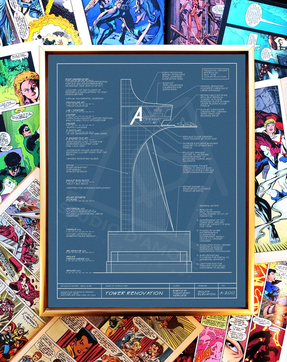 Avengers Tower Art Print — STUDIO D'AMORE